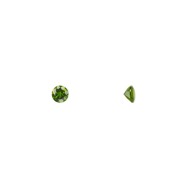 Chrome diopside 1pkg1, hand-cut faceted round gem natural 4mm image number 0