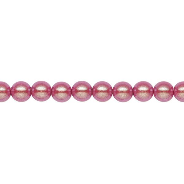 Pearl 50pk pearlescent red, Preciosa Czech crystal 5mm round image number 0