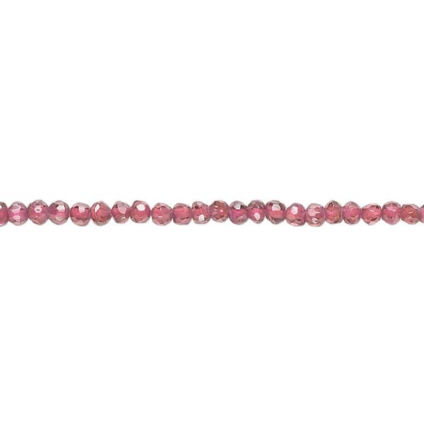 Rhodolite garnet 1pkg1, hand-cut faceted round bead 15.5-16 inch 2-3mm image number 0