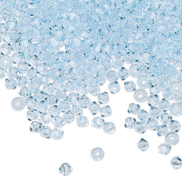 Bead 1440pk aquamarine, Preciosa Czech crystal 3mm bicone image number 0