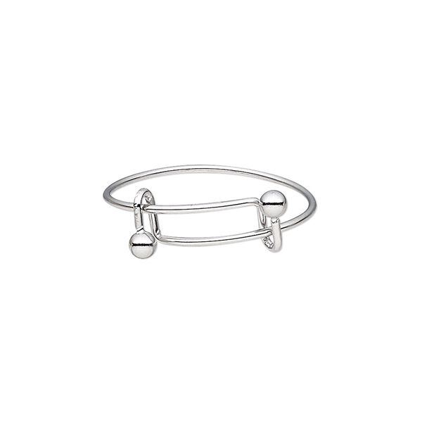 Ring, stainless steel, 1mm wide with 3mm ball, adjustable from size 7-9. Sold individually. image number 0