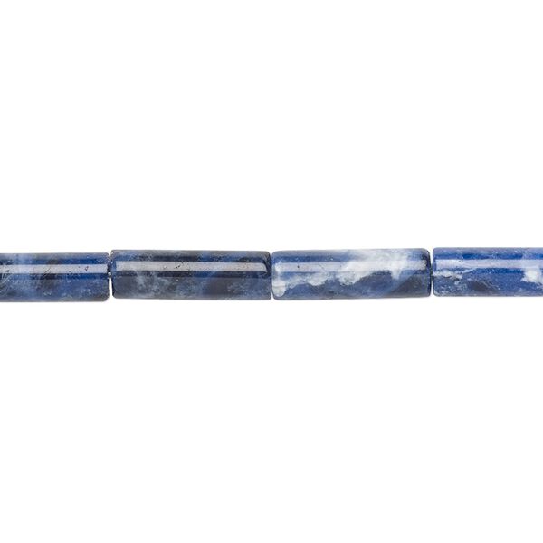 Sodalite 1pkg1, tube bead natural 15.5-16 inch 13x4mm image number 0