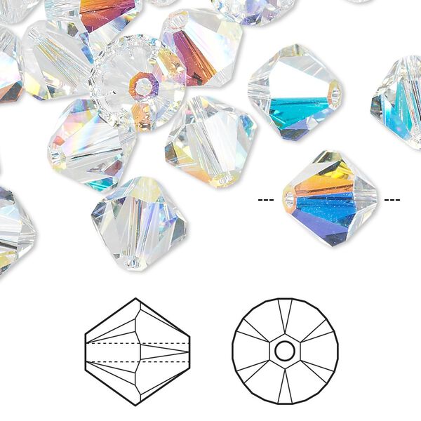 Bead 144pk crystal AB, Swarovski® 10mm XILION bicone 5328 image number 0