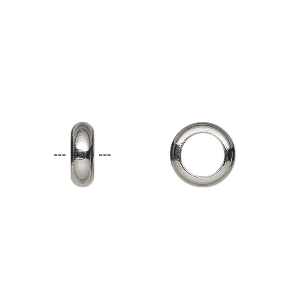 Bead, stainless steel, 6x2mm rondelle. Sold per pkg of 20. image number 0