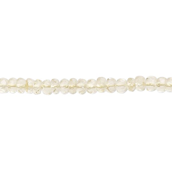 Lemon quartz 1pkg1, hand-cut faceted rondelle bead 13 inch 3x2mm-4x3mm image number 0
