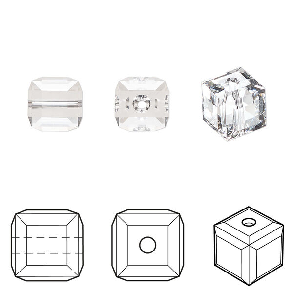 Bead 96pk crystal, Swarovski® 8mm cube 5601 image number 0