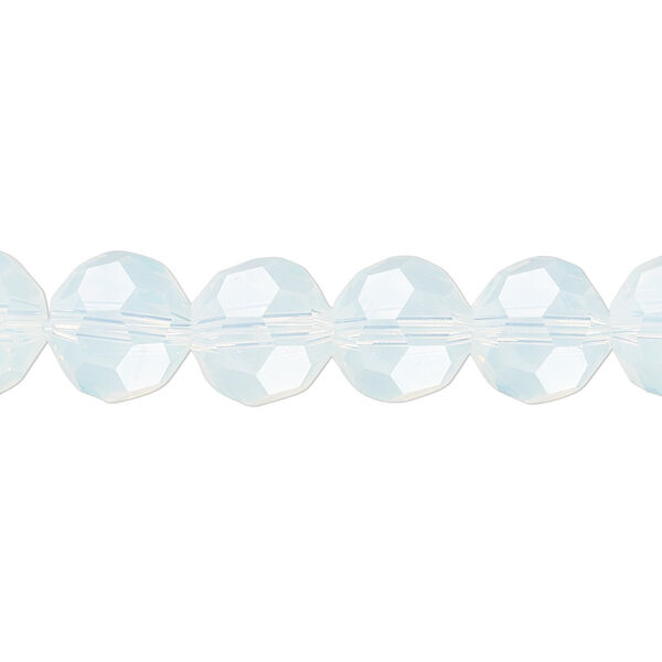 Bead 1pk 32 facets translucent clear frosted, Celestial Crystal® 10mm round 15.5-16 inch image number 0