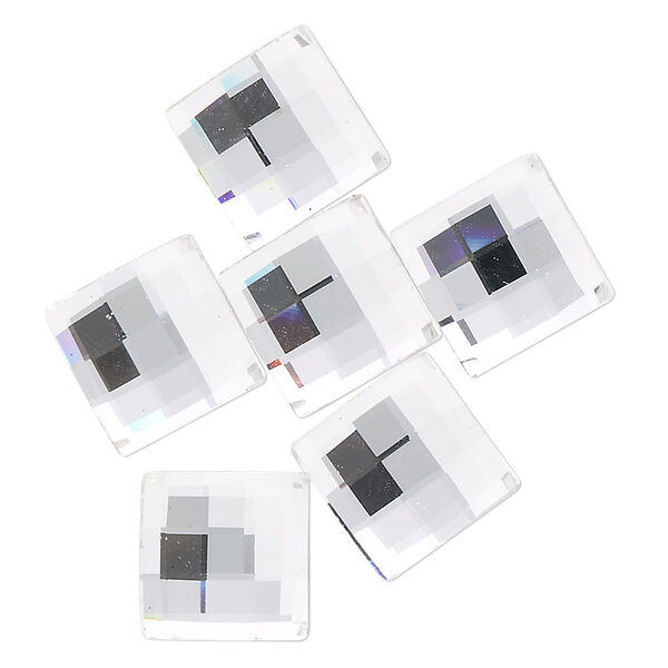 Flat back 6pk crystal foil back, Crystal Passions® 12mm chessboard 2493 image number 0