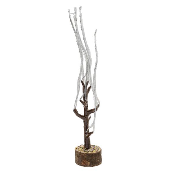Component, galvanized steel / gum arabic tree / multi-gemstone (natural/dyed/heated) / epoxy / felt, multicolored, 13x3-inch tree. Sold Individually. image number 0