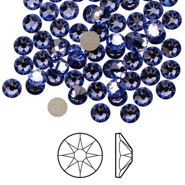 Flat back 1440pk tanzanite foil back, Swarovski® 4.6-4.8mm rose round SS20 2088 image number 0
