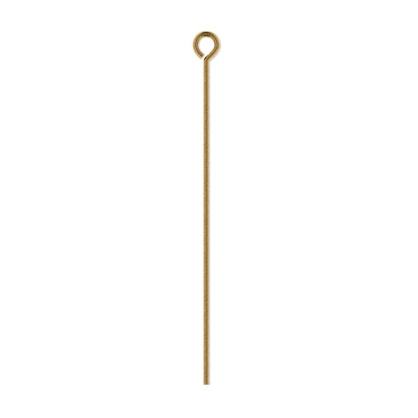 Eye pin, antique gold-plated brass, 1-1/2 inches, 21 gauge. Sold per pkg of 500. image number 0