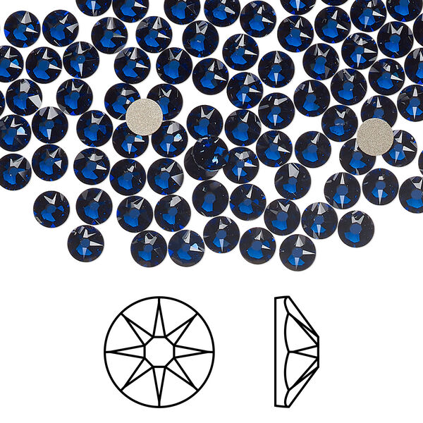 Flat back 1440pk dark sapphire foil back, Swarovski® ReCreated™ 3.8-4mm rose round SS16 2088 image number 0