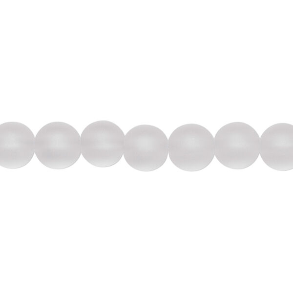 Quartz crystal 1pkg1, frosted round bead natural B grade, 15.5-16 inch 6mm image number 0