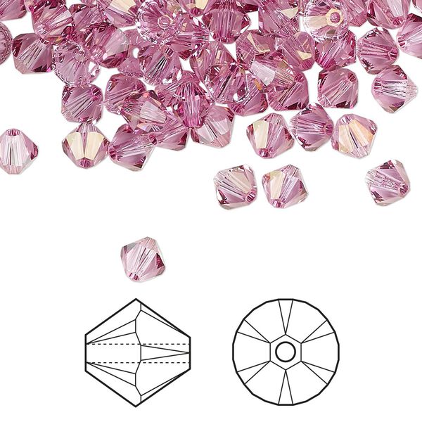 Bead 720pk dark rose, Swarovski® 5mm XILION bicone 5328 image number 0