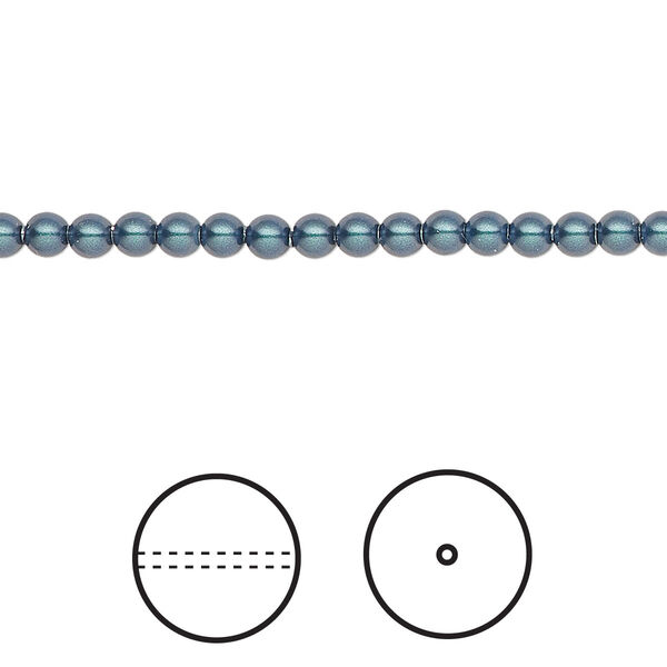 Pearl 1000pk iridescent Tahitian look, Swarovski® 3mm round 5810 image number 0
