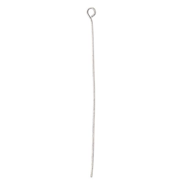 Eye pin, antique silver-plated brass, 2 inches, 24 gauge. Sold per pkg of 500. image number 0