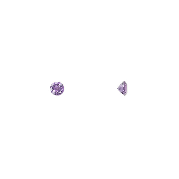 Amethyst 1pkg4, hand-cut faceted round gem natural 3.5mm image number 0