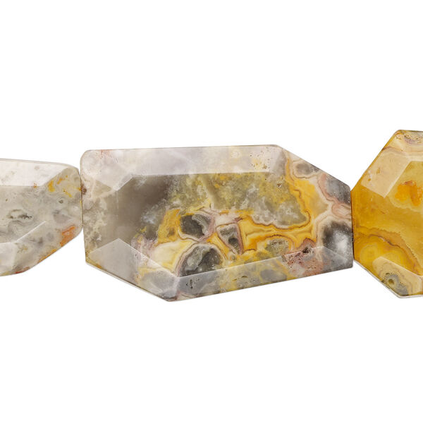 Crazy lace agate 1pkg1, faceted freeform bead natural 15.5-16 inch 40x23mm image number 0