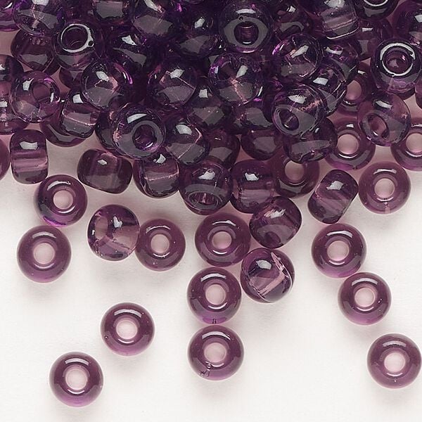 Seed bead, Preciosa Ornela, glass, transparent amethyst, #2 rocaille. Sold per 500-gram pkg. image number 0