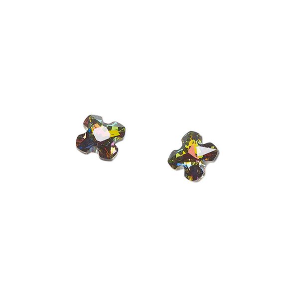 Fancy stone 2pk crystal vitrail medium foil back, Crystal Passions® 8mm Swiss cross 4784 image number 0