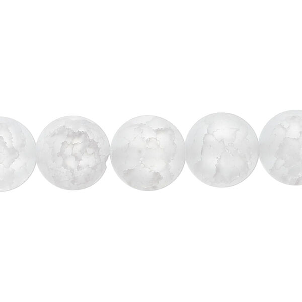 Ice flake quartz 1pkg1, matte round bead 15.5-16 inch 12mm image number 0