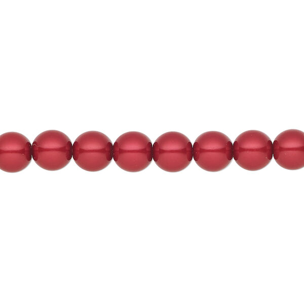 Pearl 200pk red, Preciosa Czech crystal 6mm round image number 0