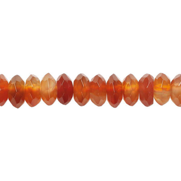 Carnelian 1pkg1, faceted rondelle bead 15.5-16 inch 8x5mm image number 0