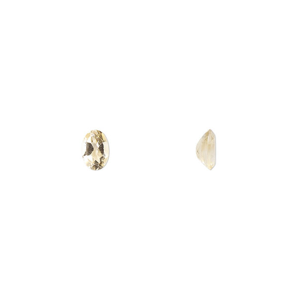 Citrine 1pkg2, hand-cut faceted oval gem 6x4mm image number 0