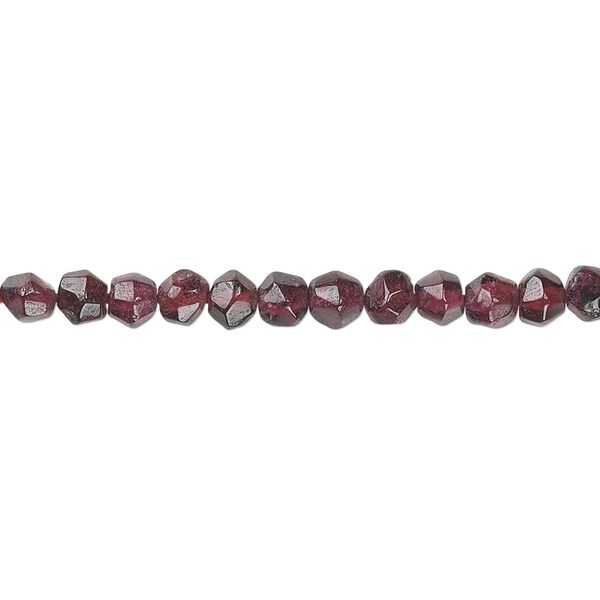 Garnet 1pkg1, hand-cut irregular bicone bead 15.5-16 inch 4mm image number 0