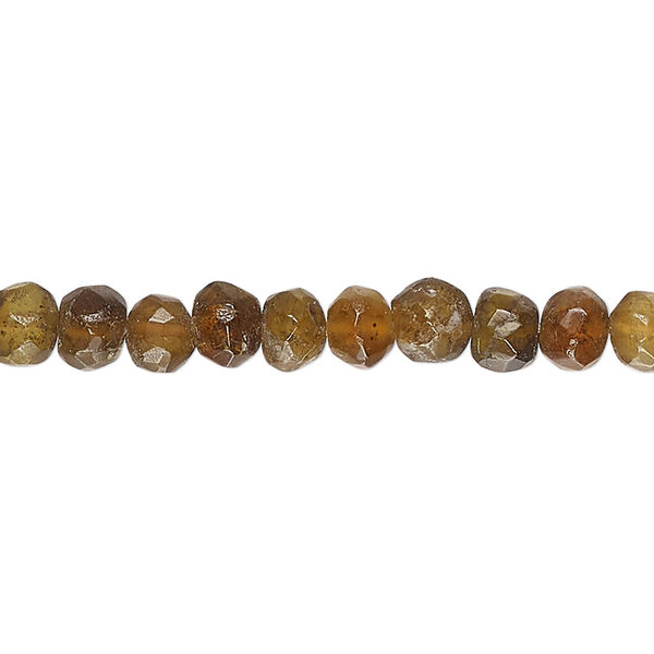 Brown tourmaline 1pkg1, hand-cut faceted pebble bead natural 14 inch small image number 0