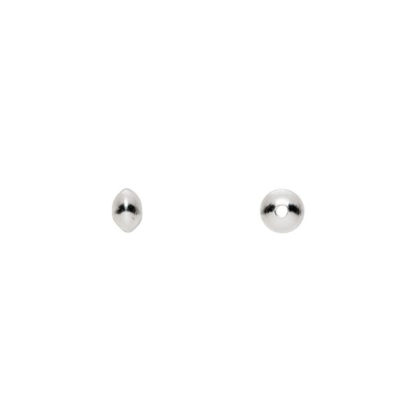 Bead, sterling silver, 5x3mm smooth saucer. Sold per pkg of 50. image number 0