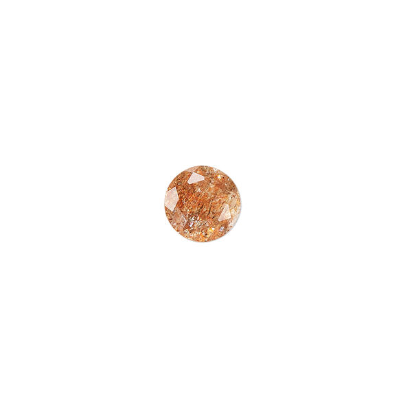 Sunstone 1pkg1, hand-cut undrilled faceted round gem natural 8mm image number 0
