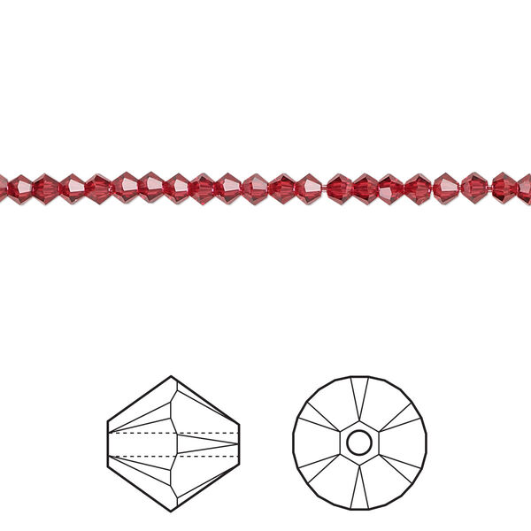 Bead 1440pk scarlet, Swarovski® 2.5mm XILION bicone 5328 image number 0