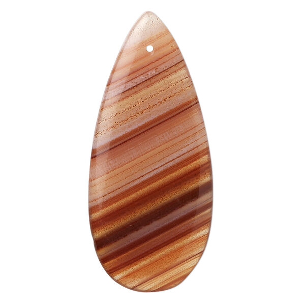 Red agate 1pkg1, flat teardrop focal 46x19mm-48x21mm image number 0