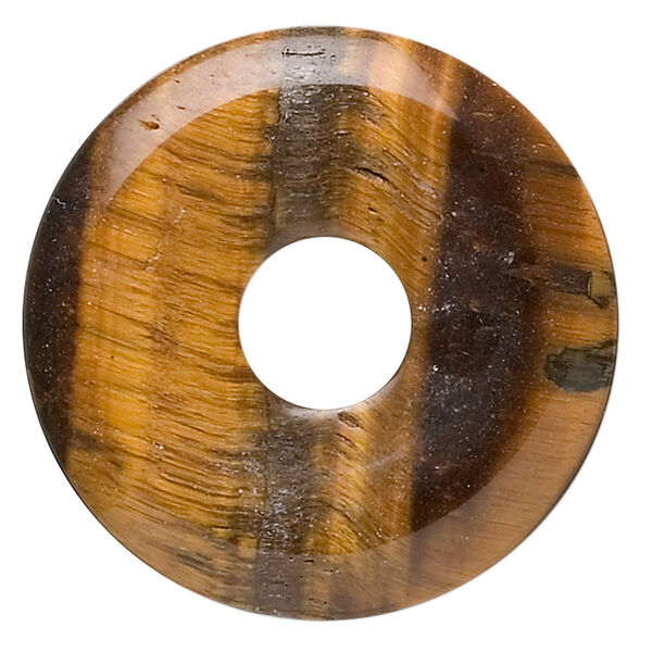 Tigereye 1pkg1, donut focal natural B grade, 30mm image number 0