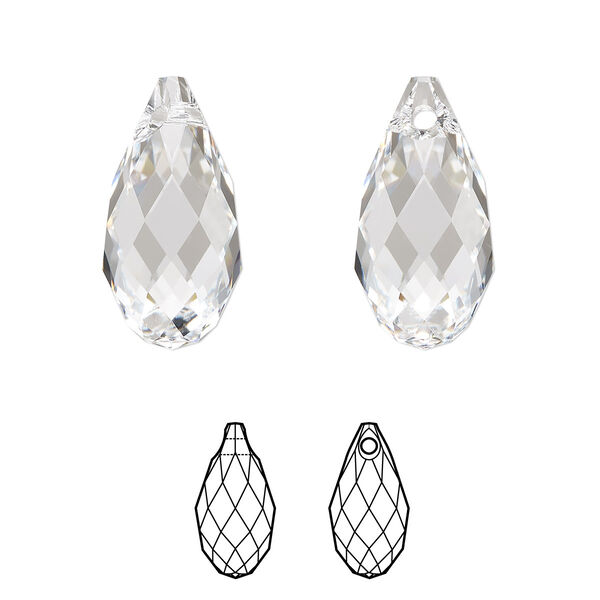 Briolette 6pk crystal, Crystal Passions® 17x8.5mm pendant drop 6010 image number 0