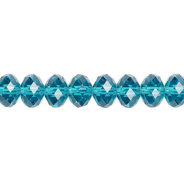 Bead 144pk blue zircon, Crystal Passions® 8x6mm rondelle 5040 image number 0