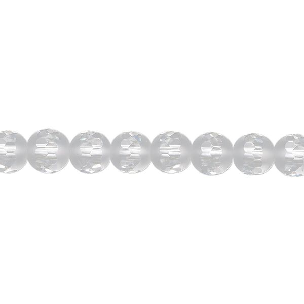 Quartz crystal 1pkg1, partially matte partially faceted round bead natural 8 inch 6mm image number 0