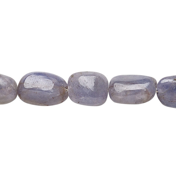 Bead, tanzanite (heated), small flat nugget, Mohs hardness 6 to 7. Sold per 8-inch strand. image number 0