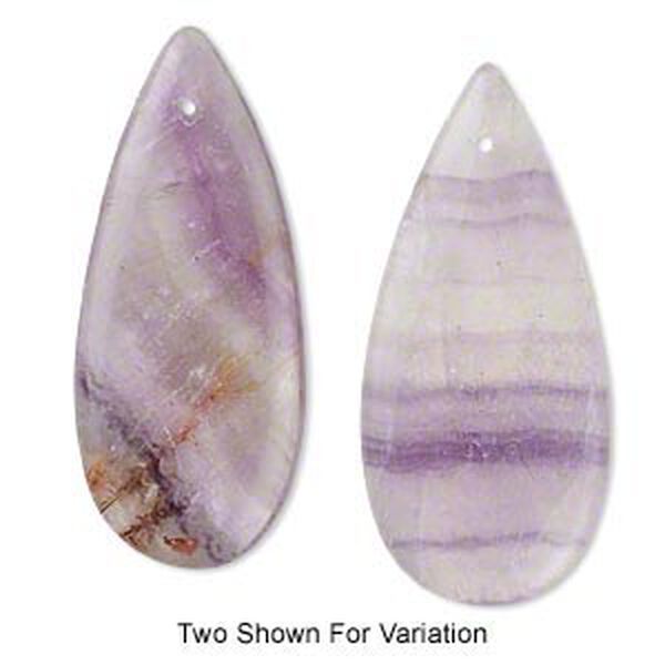 Rainbow fluorite 1pkg1, flat teardrop focal natural 40x17mm-45x20mm image number 0