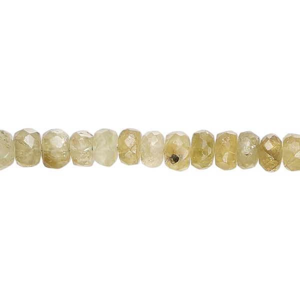 Grossularite garnet 1pkg1, hand-cut tumbled faceted rondelle bead natural 14 inch 5x2mm-6x4mm image number 0