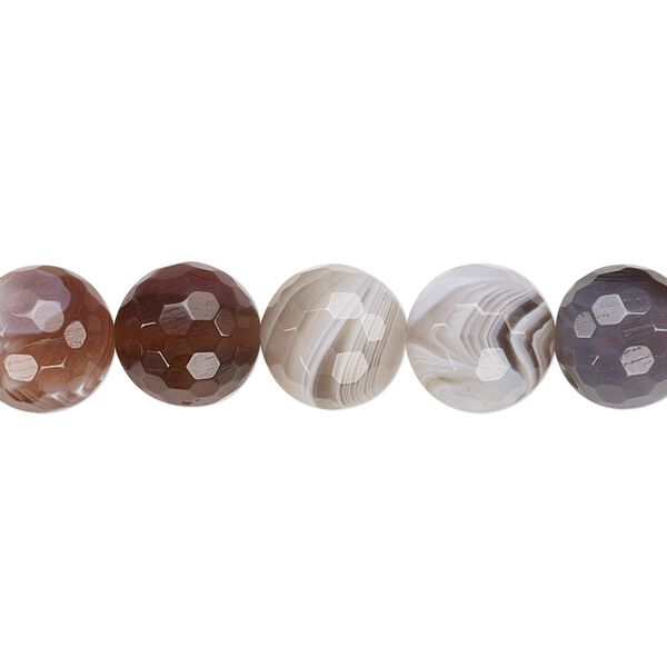 Botswana agate 1pkg1, faceted round bead natural 15.5-16 inch 10mm image number 0