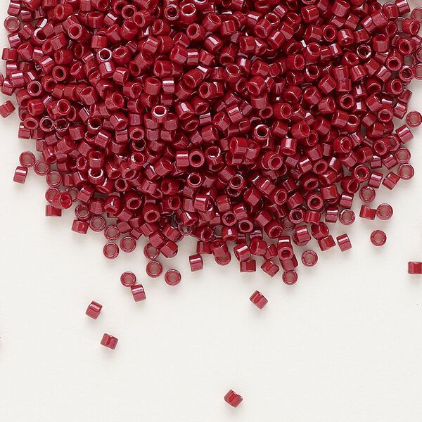 Seed bead, Delica®, glass, pkg/7.5g, #11 round, opaque brick red (DB-0654). image number 0
