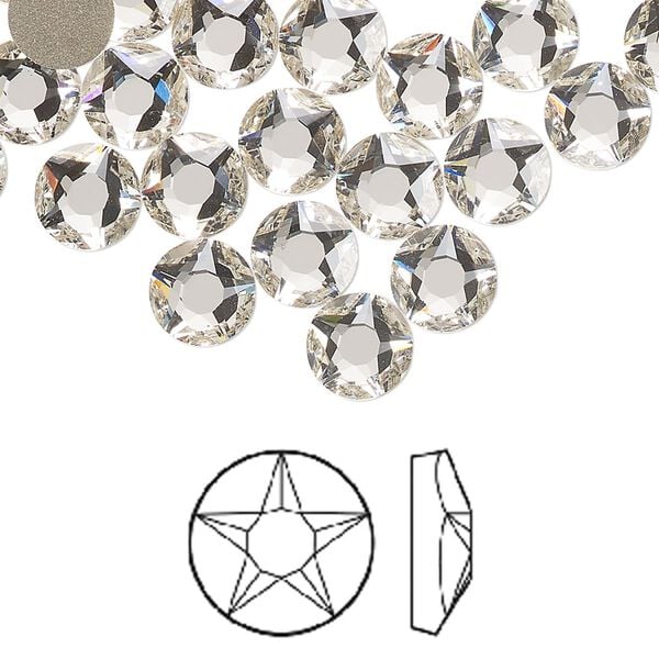 Flat back 12pk crystal foil back, Crystal Passions® 7.07-7.27mm round SS34 2100 image number 0