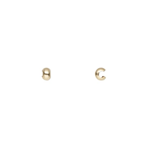 Crimp cover, 14Kt gold-filled, 3mm round. Sold per pkg of 100. image number 0