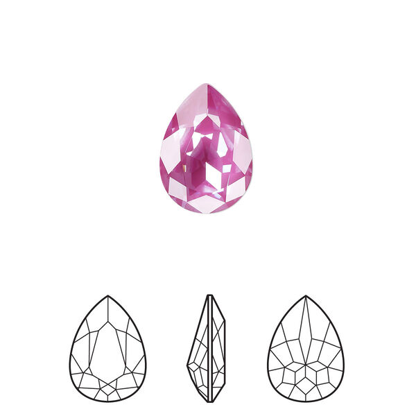 Fancy stone 144pk crystal orchid ignite LacquerPRO, Swarovski® 14x10mm pear 4320 image number 0