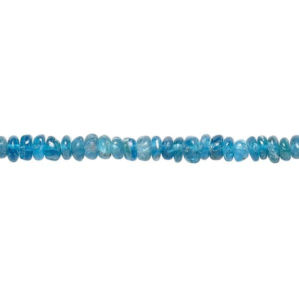 Blue apatite 1pkg1, hand-cut rondelle bead natural 14 inch 3x1mm-4x3mm image number 0