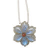 Labradorite / garnet 1pkg1, hand-cut top-drilled double-sided carved flower bead natural 20mm image number 0