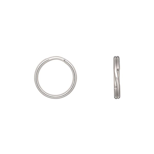 Split ring, stainless steel, 12mm round. Sold per pkg of 50. image number 0