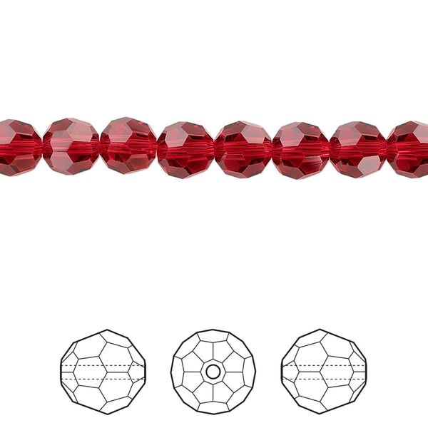 Bead 360pk scarlet, Swarovski® 6mm round 5000 image number 0